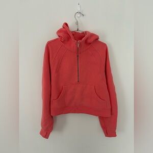 Lululemon scuba oversized half zip coral color